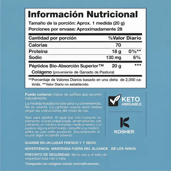 Colágeno Bio-Péptidos + Proteína | Piel, Cabello & Articulaciones · 567g